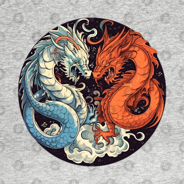 The Dance of Balance: Yin and Yang Dragons by DesginsDone